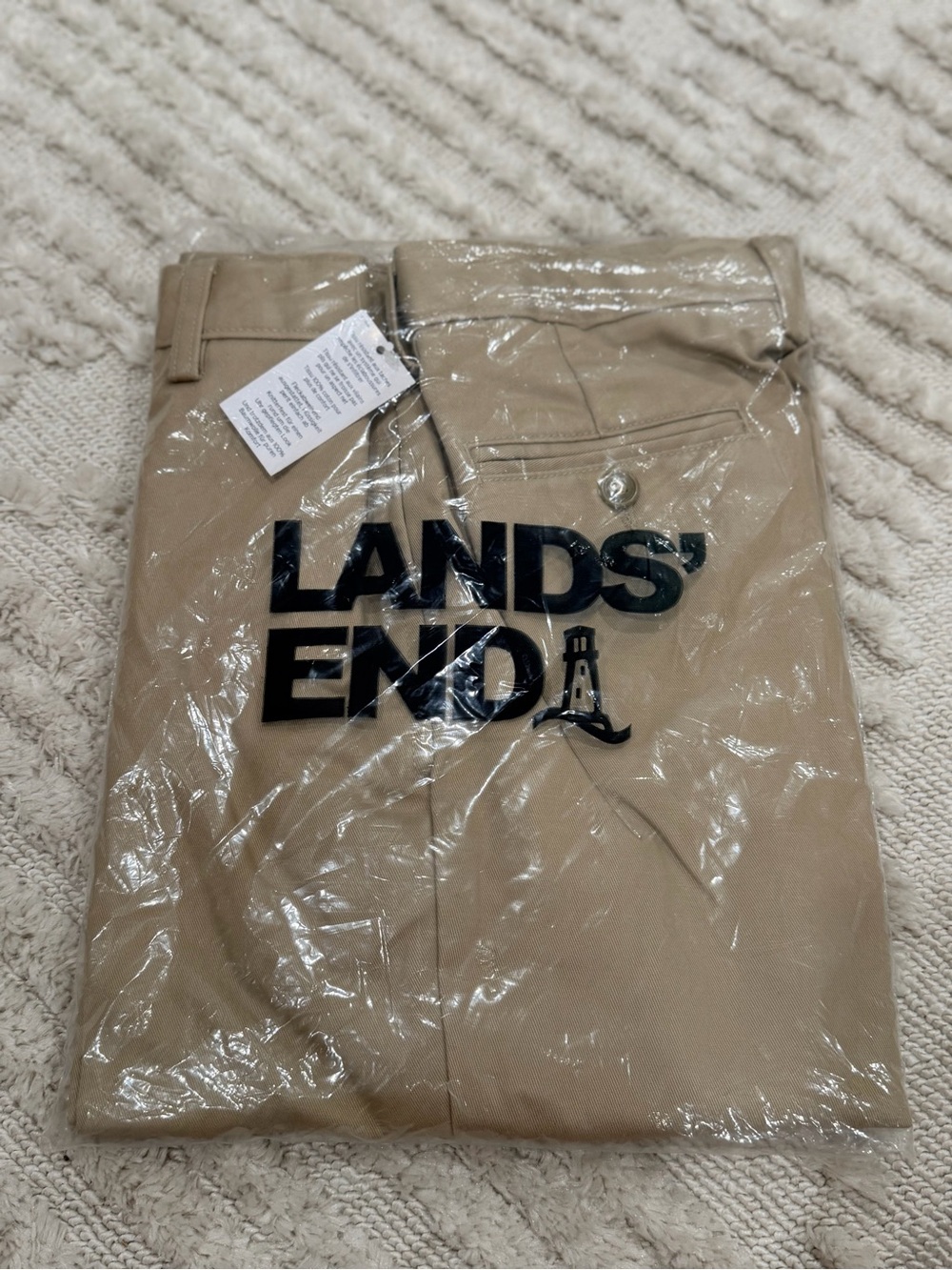 Lands' End Boys Khaki Pants - Classic Beige Chinos